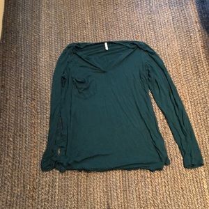 Turquoise Z Supply long sleeve pocket t